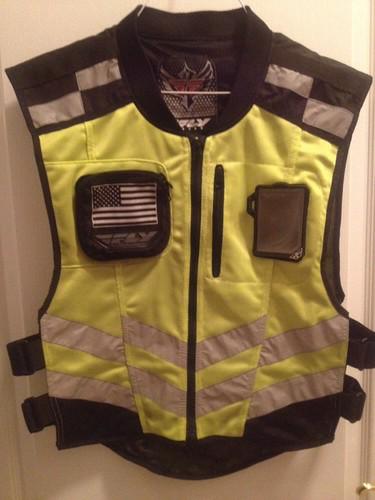 Fly racing fast-pass hi visibility vest motorcycle yellow vest, size large