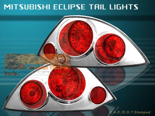 2000-2002 mitsubishi eclipse tail lights chrome g2 2-door