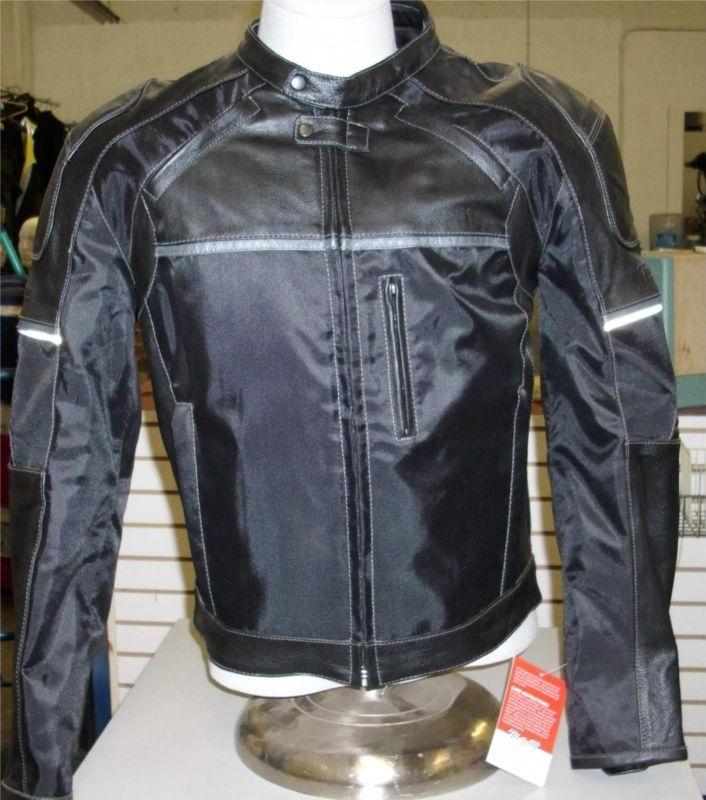 Leather & textile sport bike jacket from first racing size s new ce armor