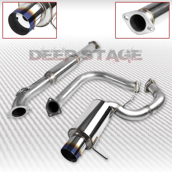 Ss cat back exhaust 4" burnt tip muffler 00-05 mitsubishi eclipse 3g v6 gt/gts