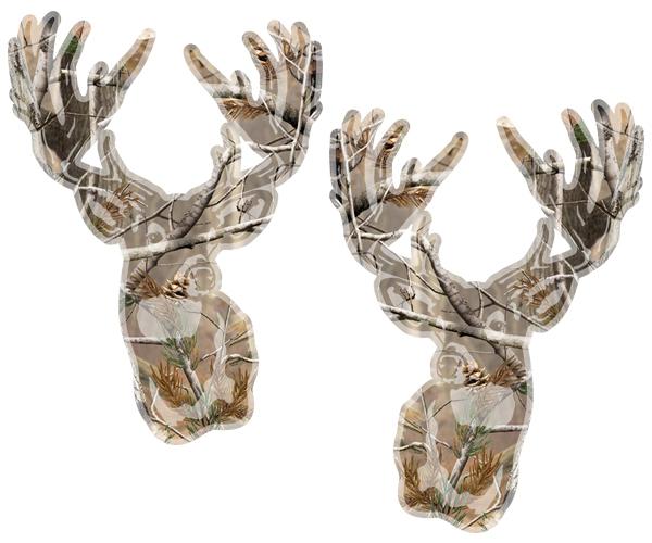 Whitetail deer decal set 4"x2.9" hunting camo buck hunter vinyl sticker d1 zu1