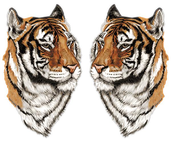 Tiger decal set 3"x1.7" cat bengal siberian car vinyl bumper sticker zu1