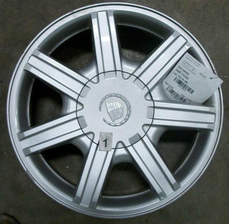 Wheel 04 cadillac srx 17x7-1/2 7 spoke silver finish opt n93 1025673