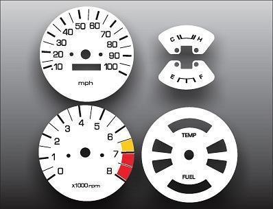 1972-1979 nissan datsun 620 pickup instrument cluster white face gauges