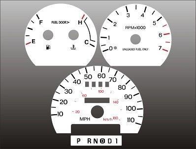 1996-1998 ford taurus instrument cluster white face gauges 96-98