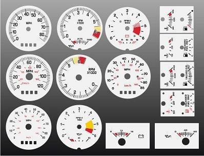 1984-1988 pontiac fiero instrument cluster white face gauges 84-88