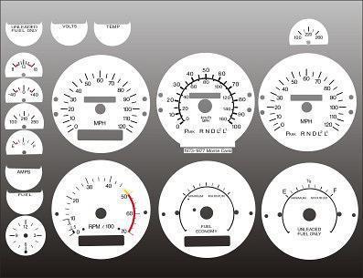 1973-1977 monte chevelle camino instrument cluster white face gauges 73-77