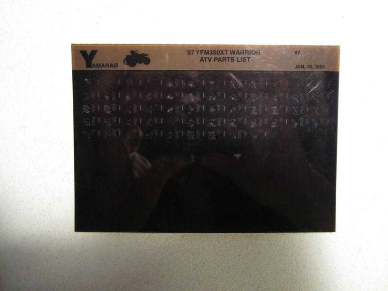 1987 yamaha atv yfm350xt warrior microfiche parts catalog yfm 350 xt