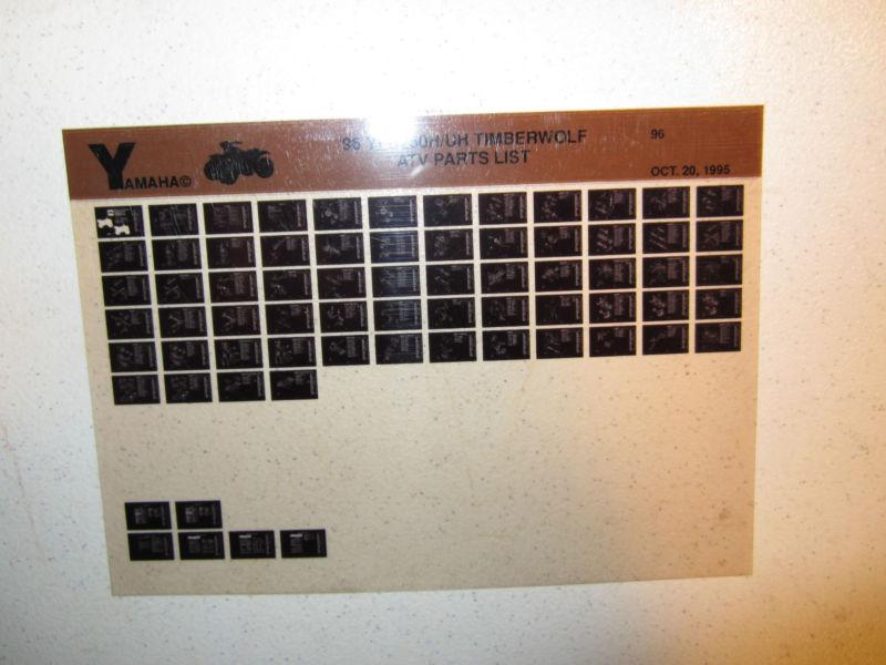 1996 yamaha atv yfb250h uh timberwolf microfiche parts list catalog yfb 250 h