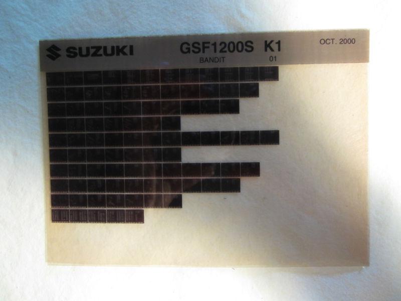 2001 suzuki motorcycle gsf1200s k1 bandit microfiche parts catalog gsf 1200s 