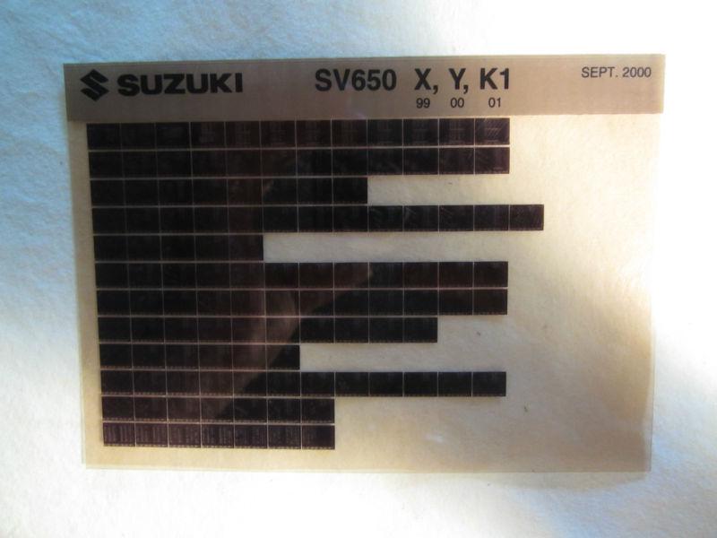 1999-2001 suzuki motorcycle sv650 x y k1 microfiche parts catalog sv 650 