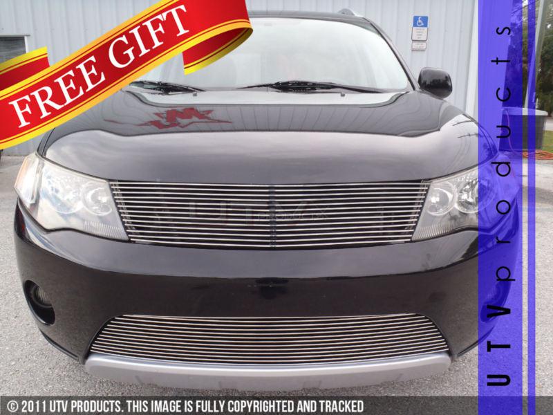 2007 2008 2009 mitsubishi outlander upper replacement & bumper 2pc billet grille