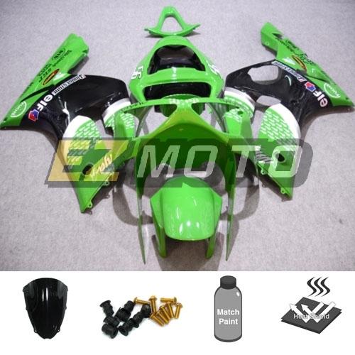 Inj fairing kit pack w/ windscreen & bolts for kawasaki ninja zx6r 2003 2004 af