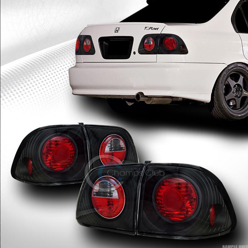 Jdm black clear altezza tail lights rear brake lamps 4p 99-00 honda civic 4d 4dr