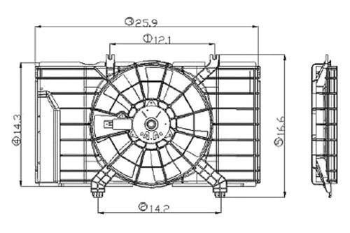 Replace ch3115129 - 2002 dodge neon radiator fan assembly car oe style part