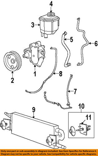 Mopar oem 68043618ab power steering pressure hose/steering pressure hose