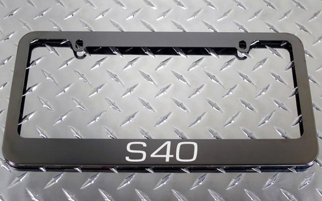 1 brand new volvo s40 gunmetal license plate frame +screw caps