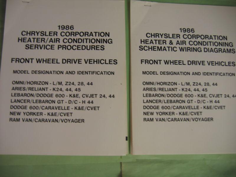 1986 chrysler  heater/a/c service procedures and schematic wiring diagrams