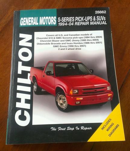 Chilton #28862 gm s-series pick-ups & suvs 1994 - 2004 repair manual 