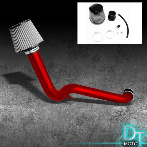 Stainless washable cone filter + cold air intake 94-97 accord 4cyl red aluminum