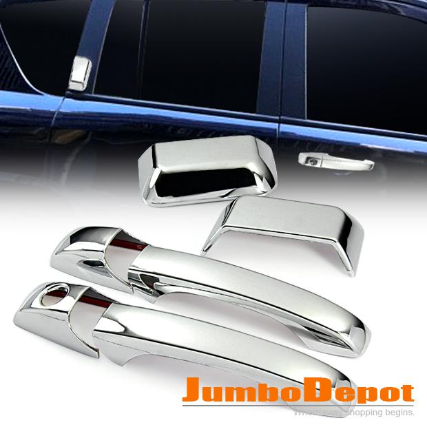 Triple chrome side door handle cover trim fits jeep style compass 07 08 09 -2012