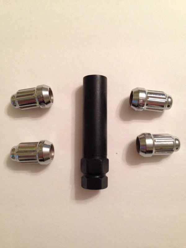 Excalibur wheel locks  acorn socket & 4 chrome lug nuts 1/2 x20 hd  ford mustang