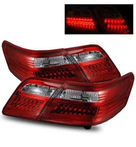 07-09 toyota camry euro red clear smd led tail lights housings rear brake lamps