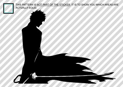 2x bleach ichigo bankai (custom) sticker decal 6" black