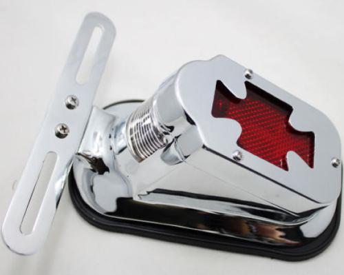 Chrome red brake tail light signal for harley davidson chopper cruiser