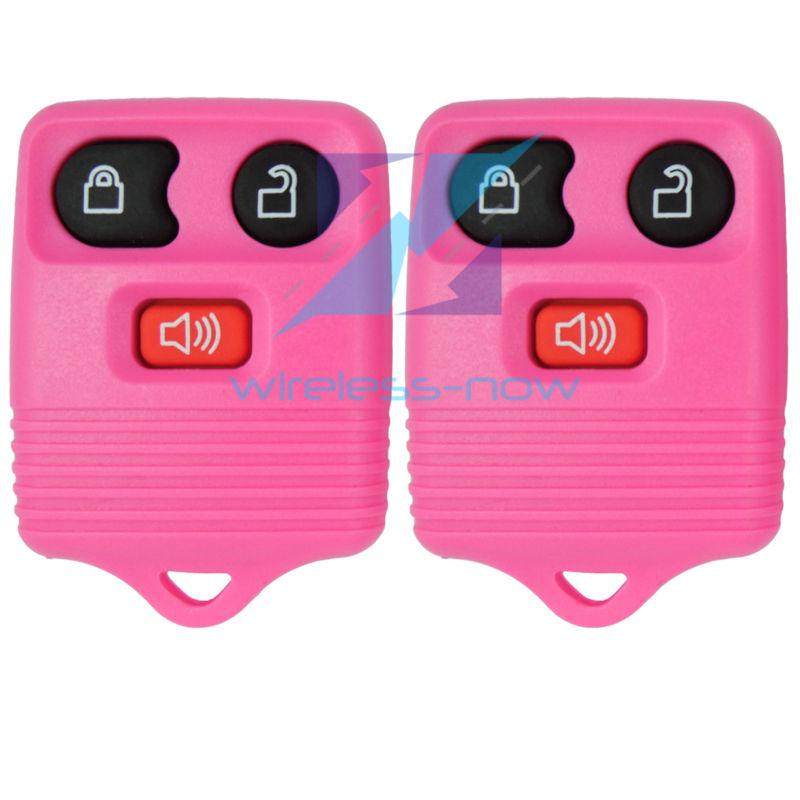 2 new pink replacement remote keyless entry key fob transmitter clicker pod  