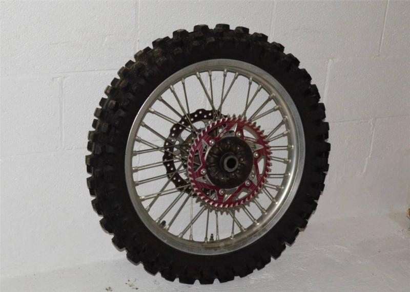 2005 suzuki rmz250 rmz 250 back rear wheel hub tire rim spokes stait oem stock