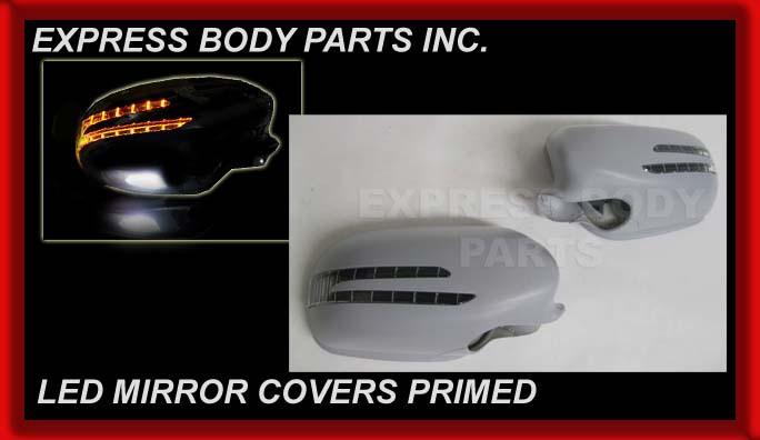 Mercedes 07-09 w221 s550 primed led mirror covers s-class new 2010 style pair 