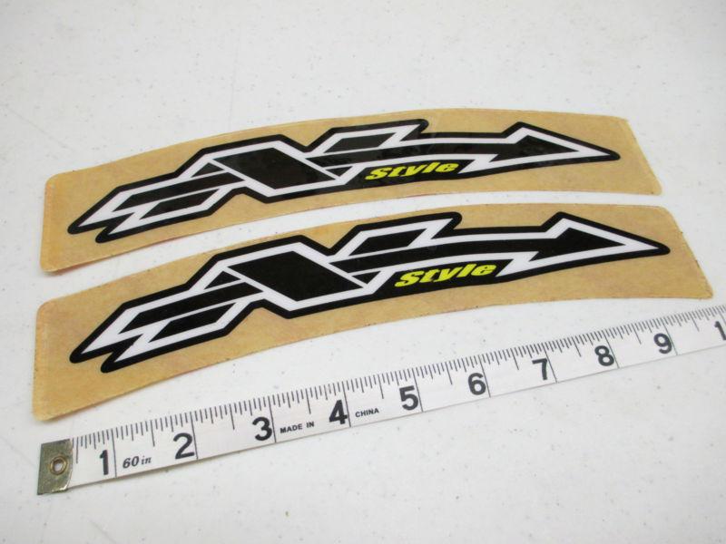 (2) n-style front fender decals motocross supercross mx vintage rm cr kx yz