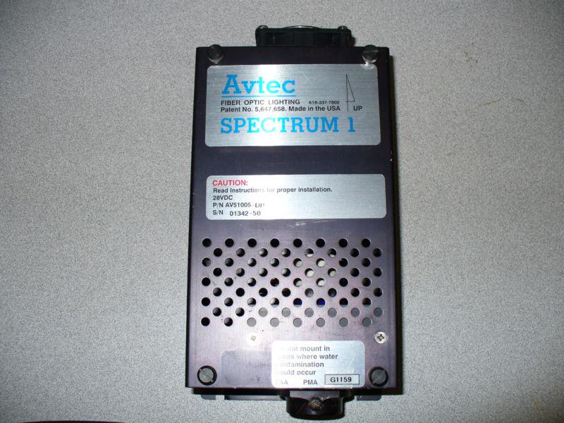 Avtec spectrum 1 (av51005-dp) aircraft  fiber optic lighting module s/n 01342-50