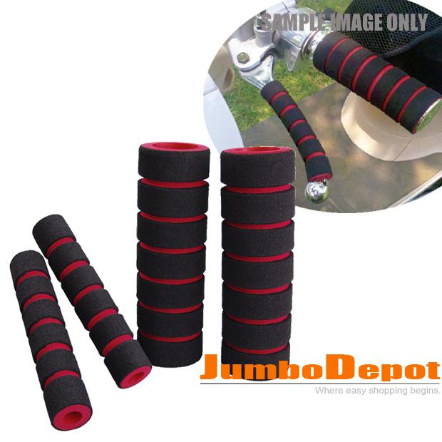 New sponge foam handlebar hand grips 1 set fits cycling bicycle bike red & black