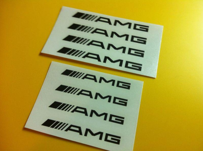 (8) black amg brake caliper decals mercedes benz vinyl stickers