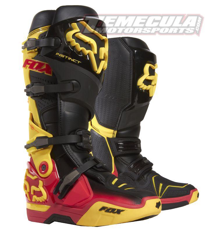 Fox instinct reed replica mx motocross boots 05158-080-9 rd/yellow size 9