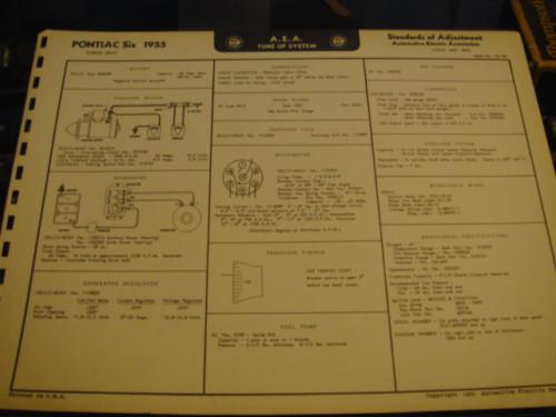 55 pontiac canada only 6 tuneup specs wiring diagram