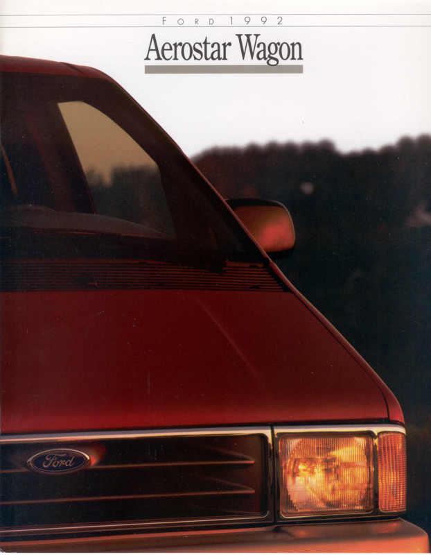 1992 ford aerostar wagon sales brochure folder 009-ann original excellent cond