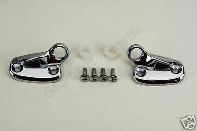 63 64 65 66 67 corvette softtop header latch striker set with hardware - new!