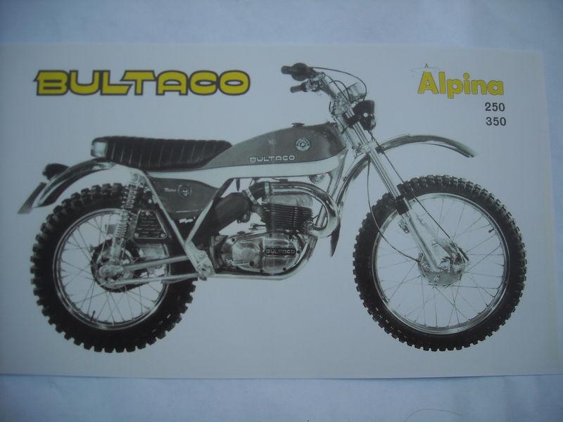 Bultaco alpina 250/350, photocopy factory sales brochure, models 115-116m