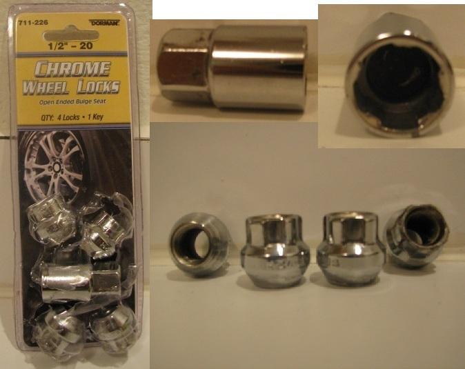 Set of open-ended bulge seat chrome wheel locks from dorman!