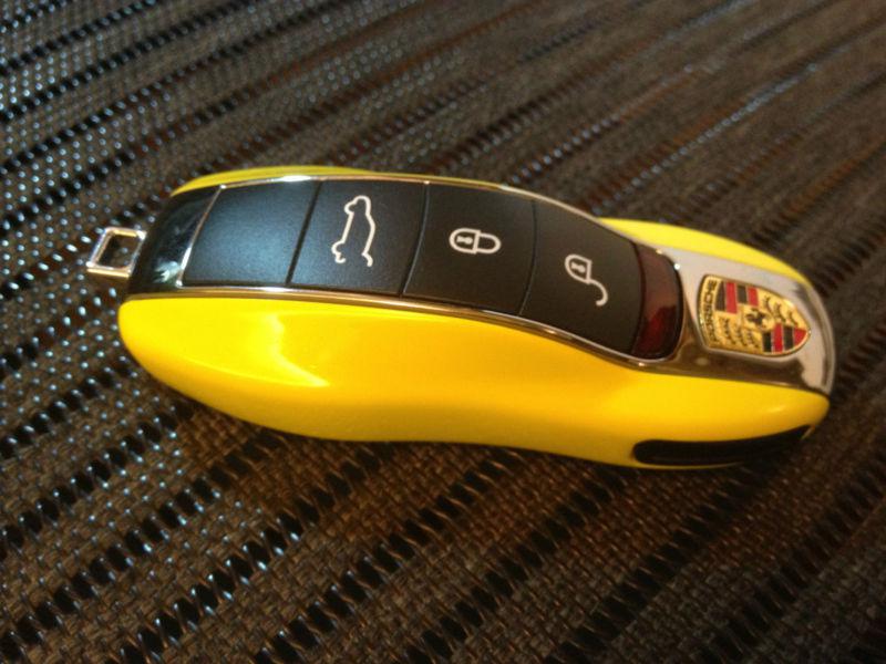 Yellow painted car fob remote key case casing housing cover replacement porsche