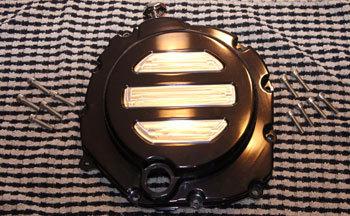 Zx14 black contrast cut clutch cover custom with chrome oil cap