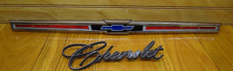 Used 1965 chevrolet chevy impala & ss rear trunk emblem chrome & nameplate