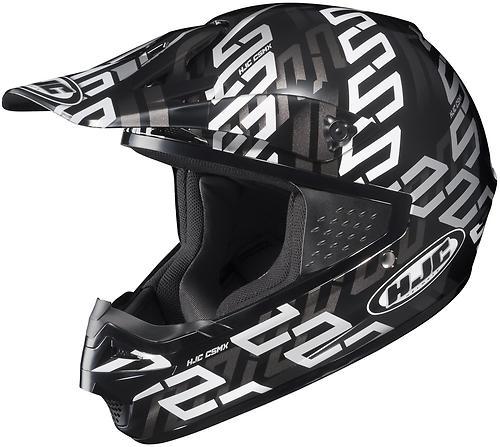 New hjc cs-mx link offroad/motocross adult helmet, mc-5/black/white/gray, med/md