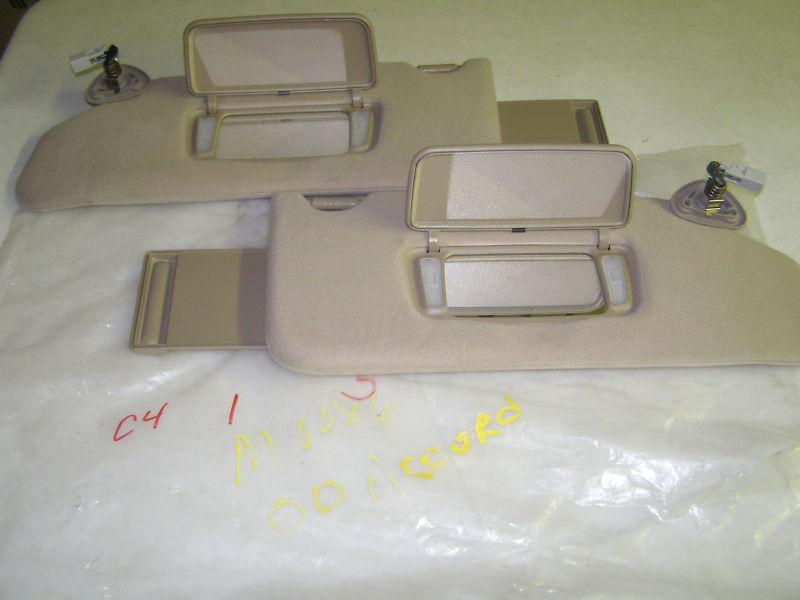 2000 honda accord sun visors sunvisors  tan  cloth  oem