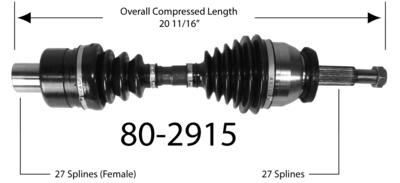 Empi 80-2915 cv half-shaft assembly-cv joint half shaft