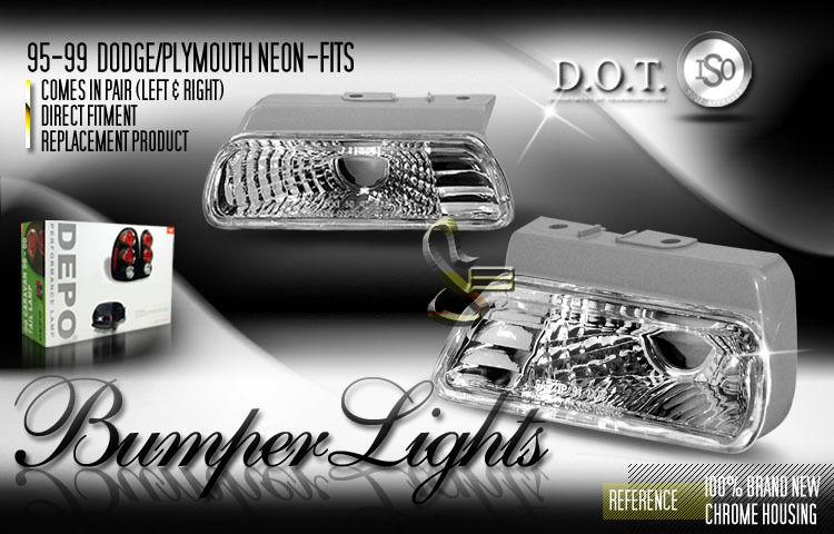 Depo pair euro style turn park signal lights 95-99 96 97 98 dodge plymouth neon