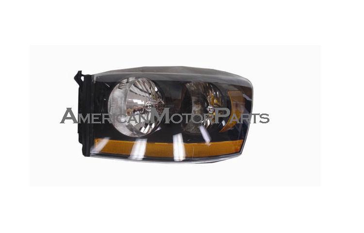 Driver side replacement headlight w/ black bezel 06-06 dodge ram new model